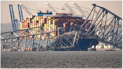 Baltimore Bridge's Weight pins down the Container Ship Dali to the Bottom causing a huge challenge to the salvage efforts