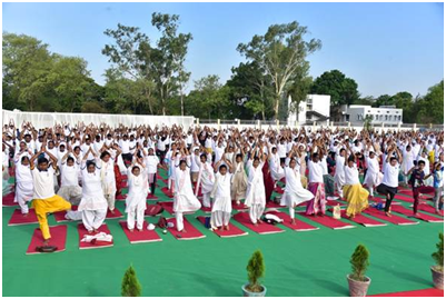 Thousands of yoga enthusiasts from all walks of life participated in the 'Yoga Mahotsav' event in Bodh Gaya