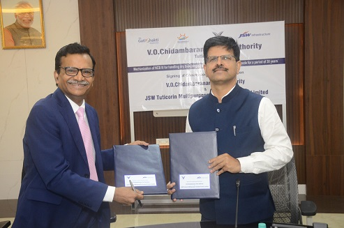 V.O.Chidambarana inks Concession Agreement with M/s. JSW Tuticorin Multipurpose Terminal Private Limited for Mechanization of NCB-III for handling dry bulk cargo