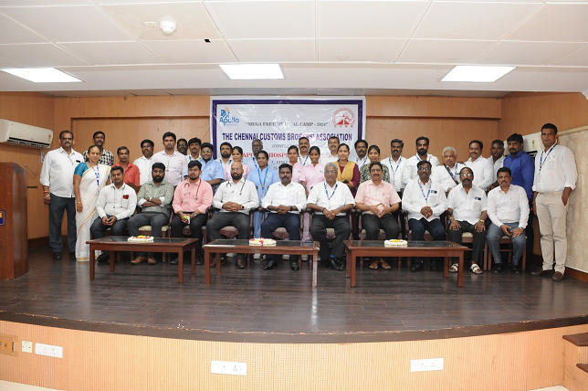 Chennai Customs Brokers’ Association (CCBA) organised a Mega Free Medical Camp jointly with Apollo Hospitals 