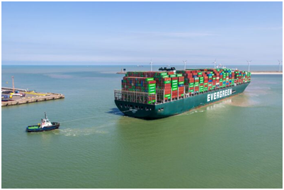 Evergreen vessel marks draft-record in Zeebrugge