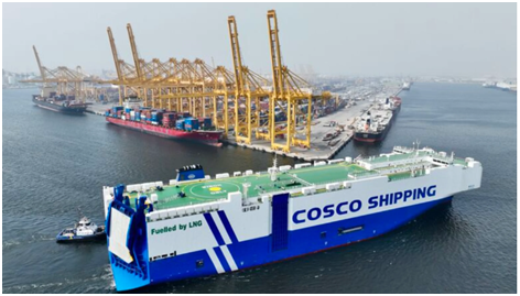 Cosco Shipping’s newest RoRo vessel ‘Min Jiang Kou’ makes its first ...