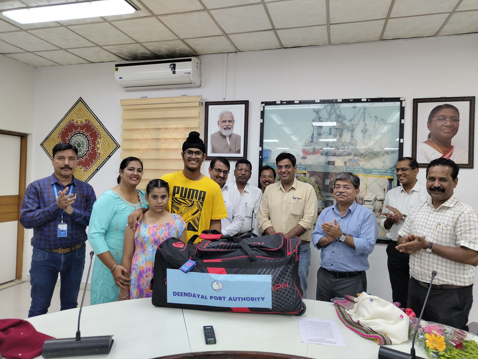 Gandhidham’s U-19 Indian Cricket Player felicitated by Deendayal Port Authority