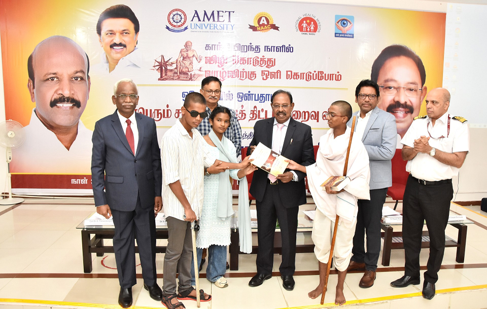 AMET University Celebrates Historic Milestone:  9,000 Eye Donation Pledges Collected on Gandhi Jayanthi