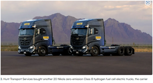 J.B. Hunt buys another 20 Nikola Tre hydrogen fuel cell trucks