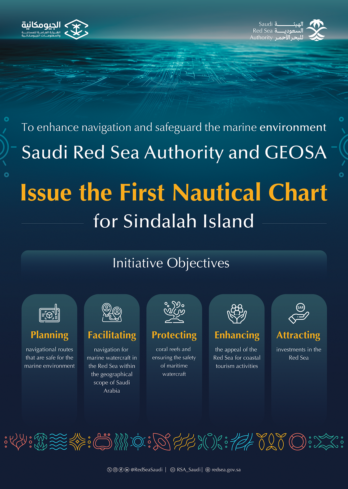 Saudi Red Sea Authority and GEOSA Issue the First Nautical Chart for Sindalah Island