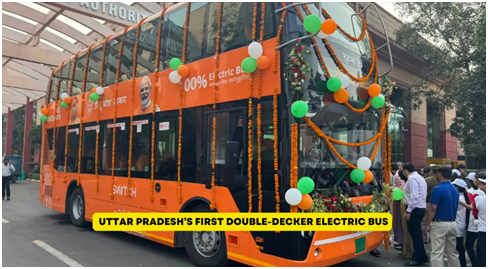 Launch of Uttar Pradesh’s First Double-Decker Electric Bus by Chief Minister Yogi Adityanath