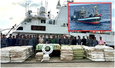 Indian Coast Guard seizes 5,500 kilogram of methamphetamine drug from Myanmar fishing trawler