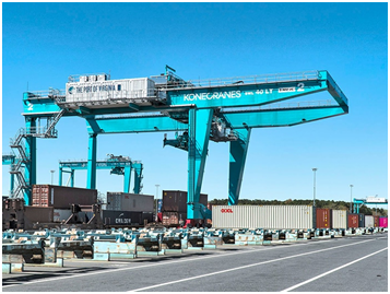 Rail-mounted gantry cranes at center of port labor talks impasse