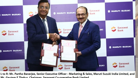 Maruti Suzuki collaborates with Saraswat Co-operative Bank Ltd. for retail car financing