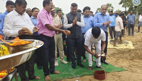 Bhumi Puja for Adani Junior College building construction held at Krishnapatnam