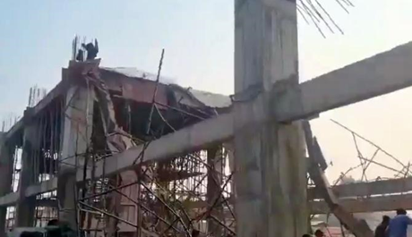 Under-construction building collapses at UP railway station, several feared trapped