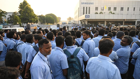 Samsung India workers protest as talks fail, denied entry at Sriperumbudur plant